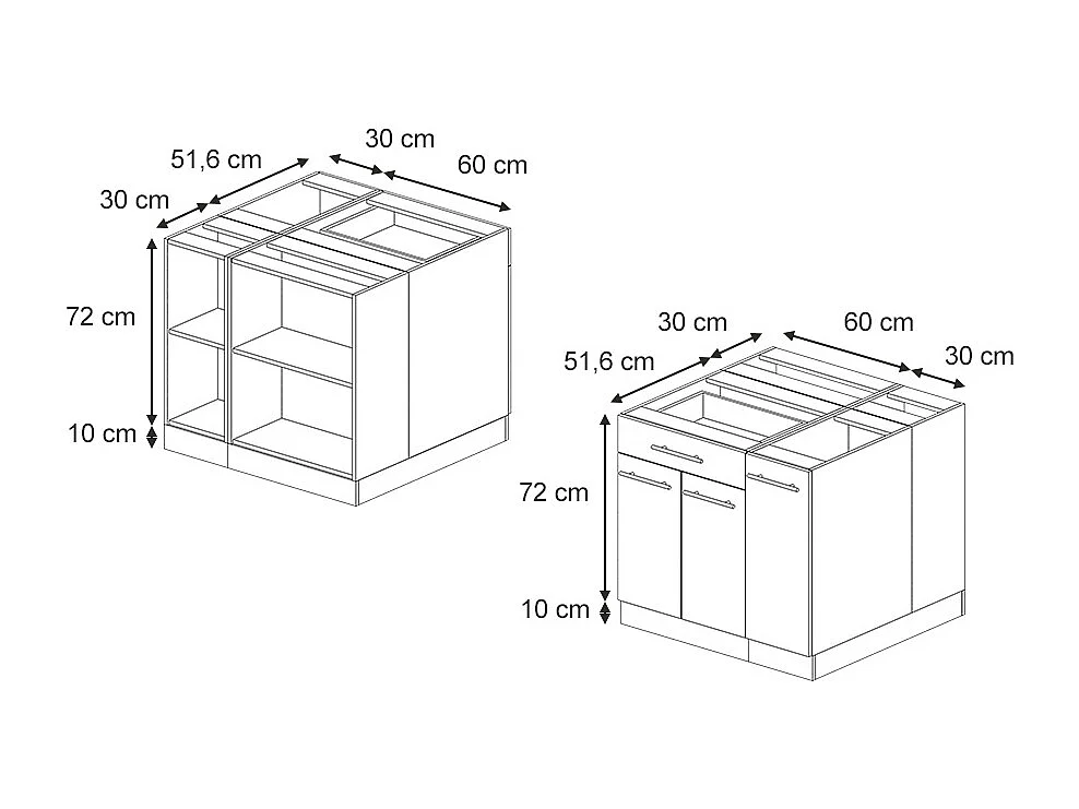 Isola cucina grigiobeige 90x60x82 fame-line