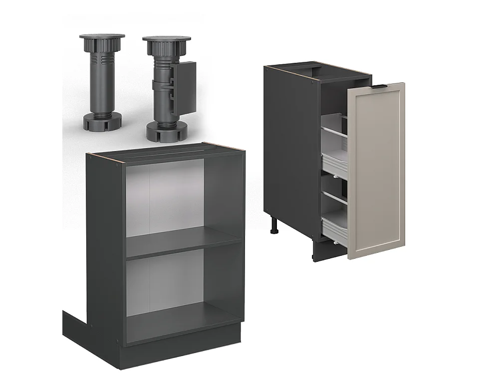 Îlot de cuisine grisbeige 90x60x82 fame-line