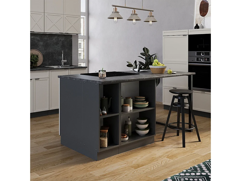 Køkkenø gråbeige 90x60x82 fame-line