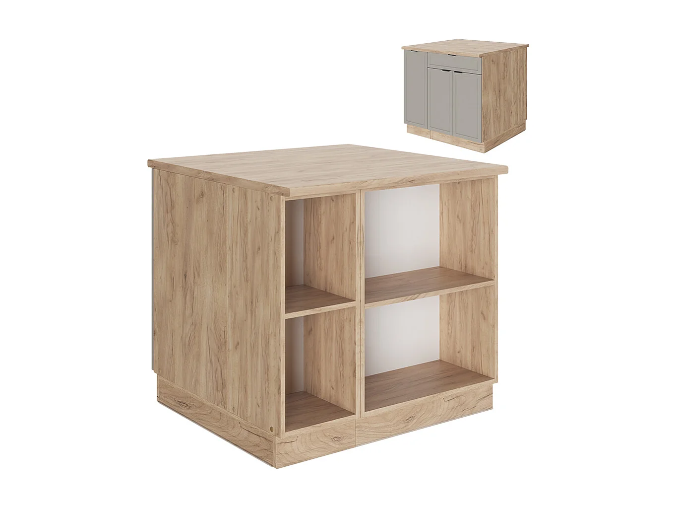 Kücheninsel graubeige 90x60x82 fame-line