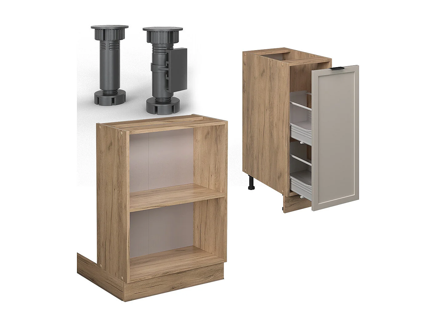 Kücheninsel graubeige 90x60x82 fame-line