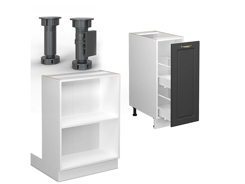 Kitchen island anthracite-gold/white 90x60x82 fame-line