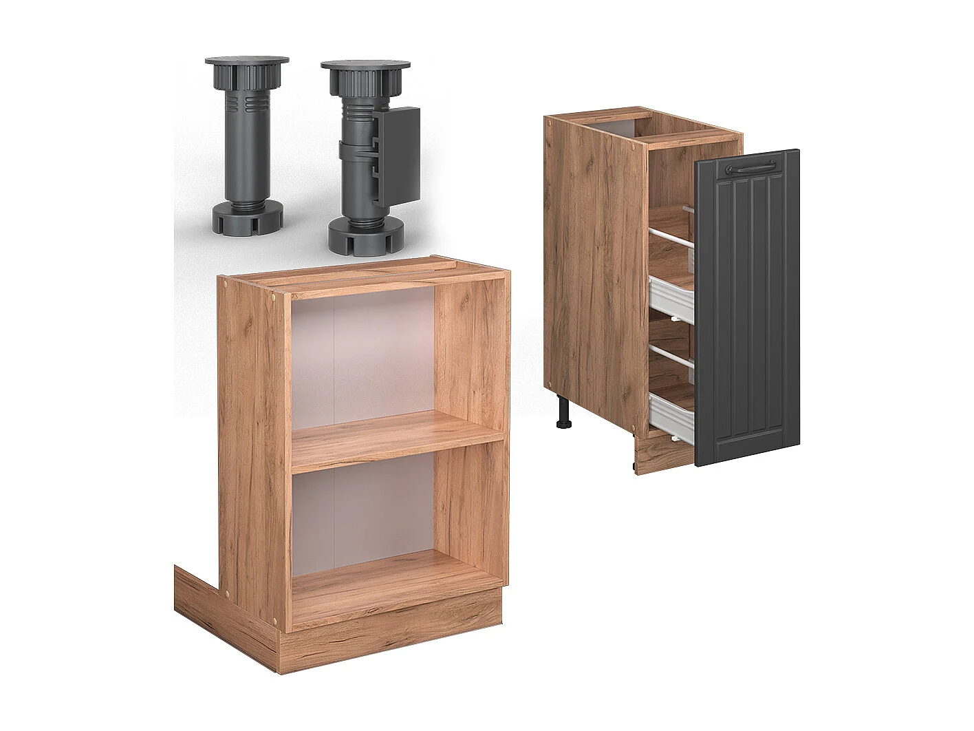 Îlot de cuisine gris foncé 90x60x82 fame-line