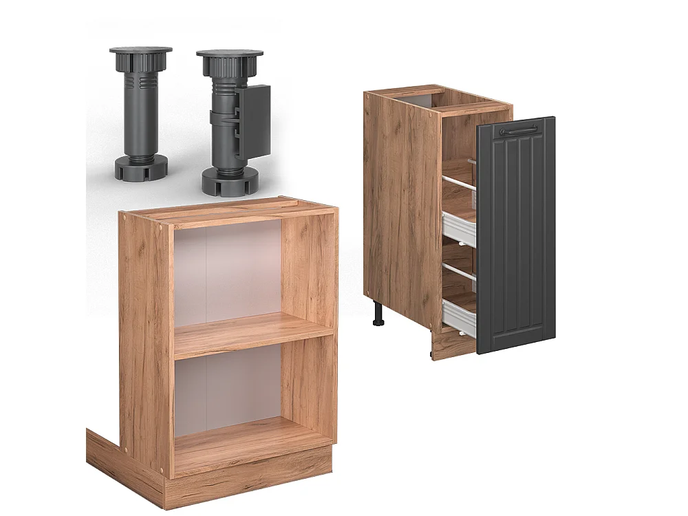 Îlot de cuisine gris foncé 90x60x82 fame-line