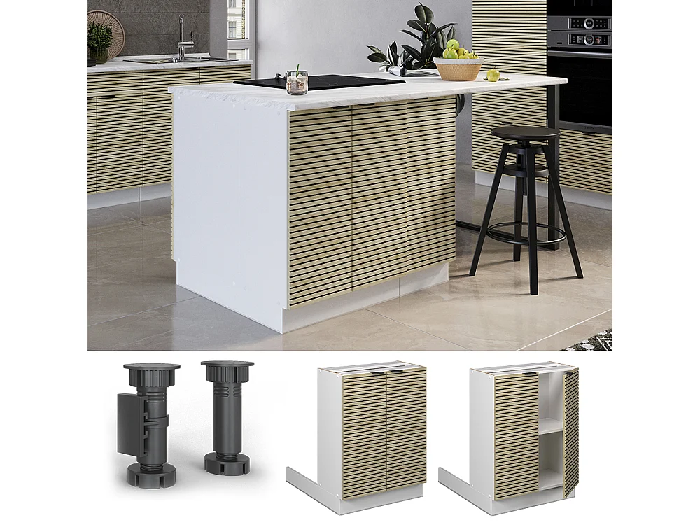 Kücheninsel eiche paneel 60x30x82 fame-line