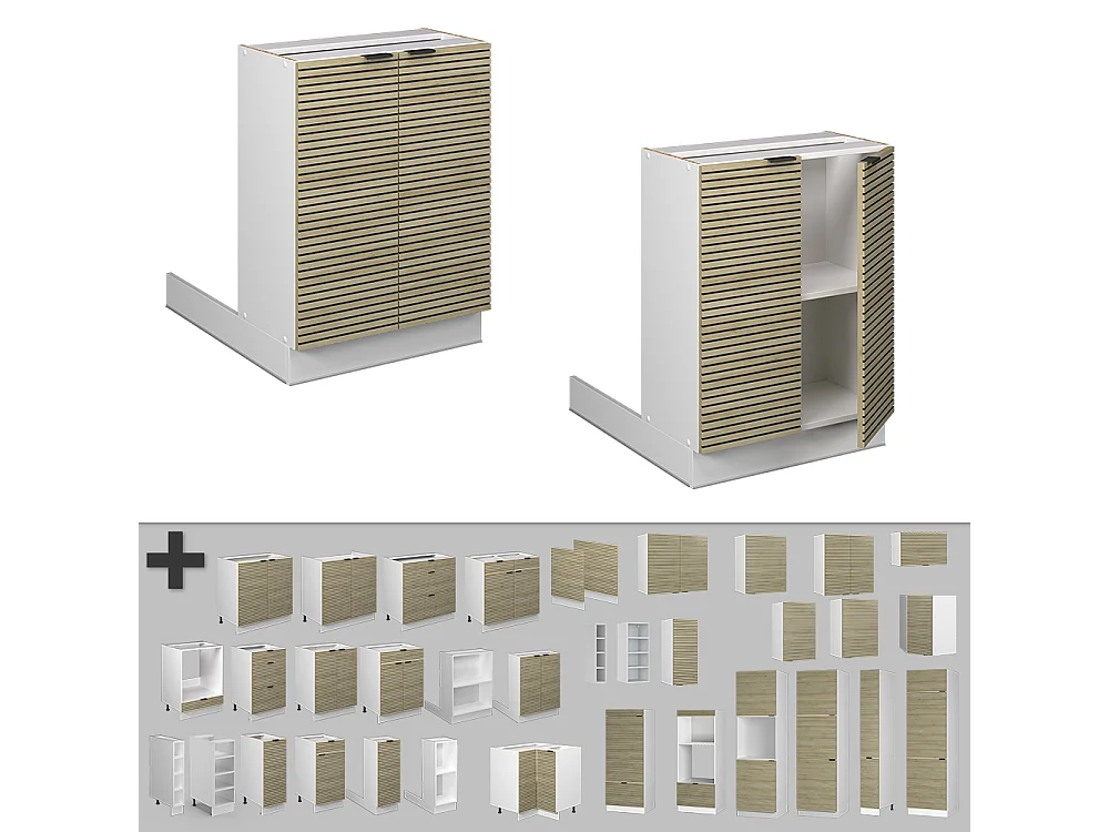 Kücheninsel eiche paneel 60x30x82 fame-line