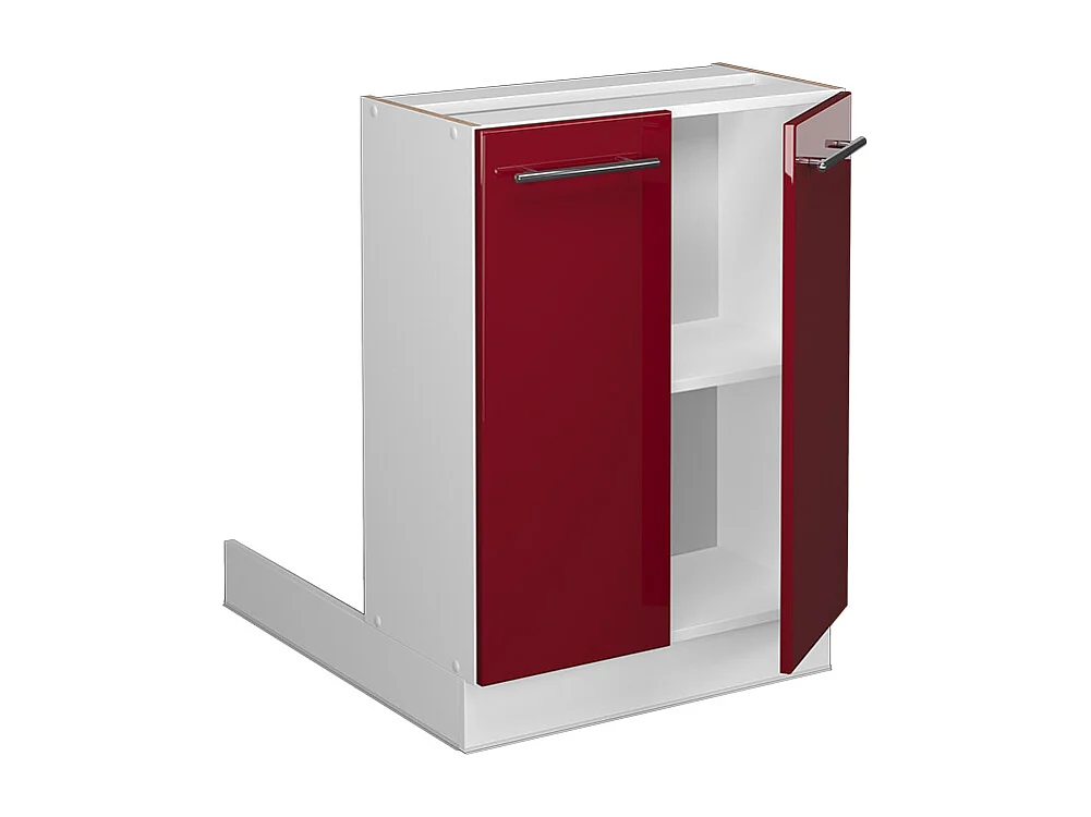 Îlot de cuisine rouge bordeaux haute brillance 60x30x82 fame-line