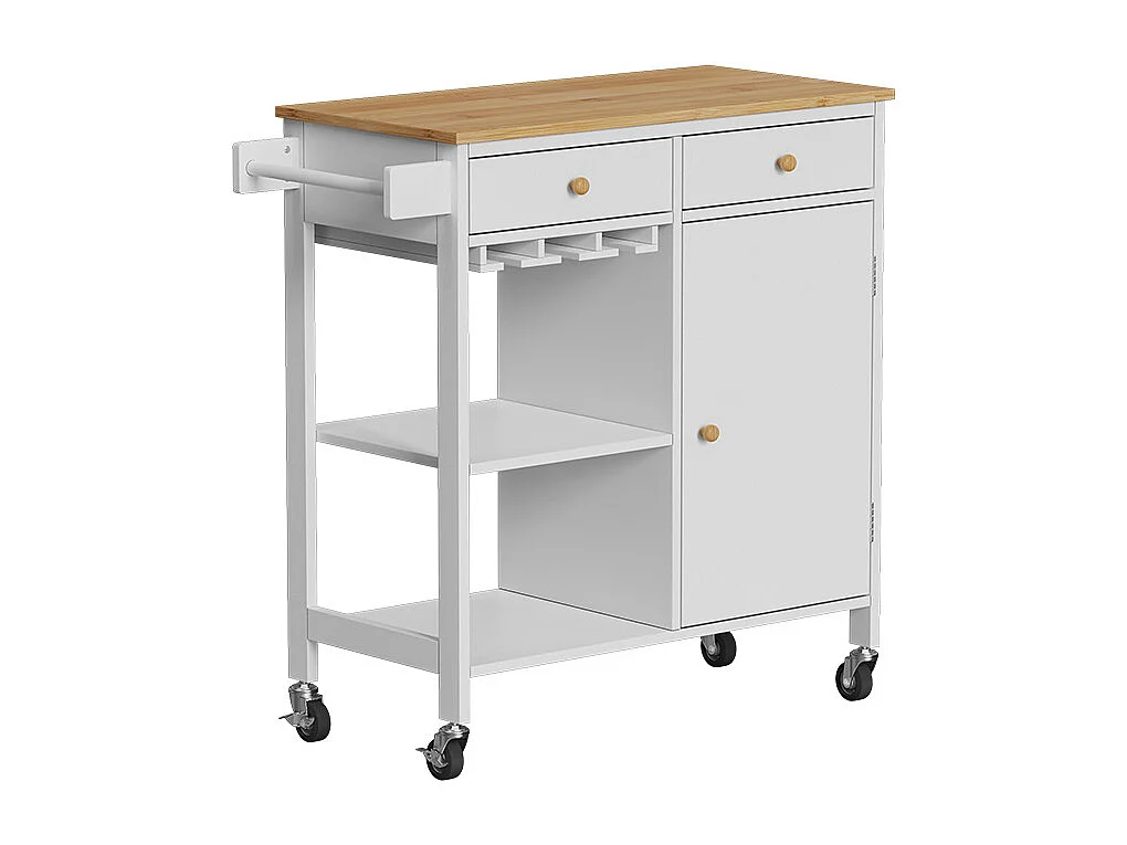 Chariot de cuisine blanc 89x40x87 trayz