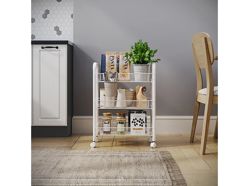 Conteneur à roulettes blanc 45x27x64 tarro