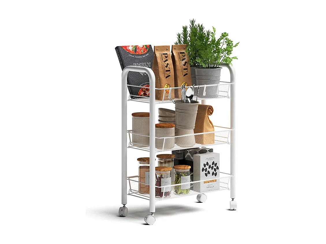 Conteneur à roulettes blanc 45x27x64 tarro