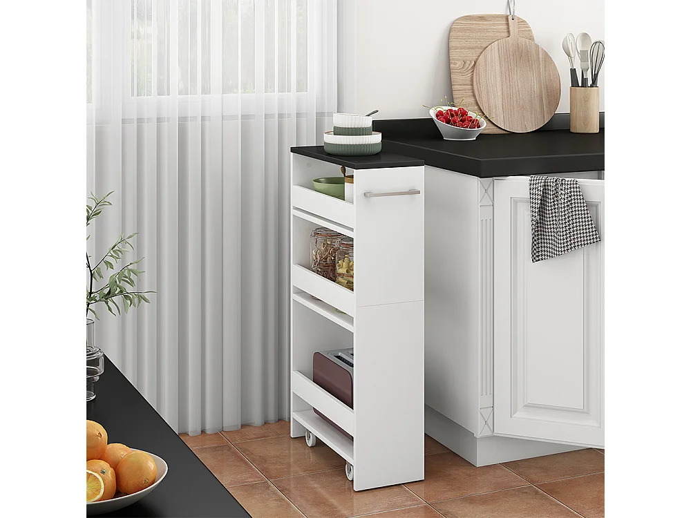 Caisson à roulettes blanc/anthracite 20x46x84.4 rivo