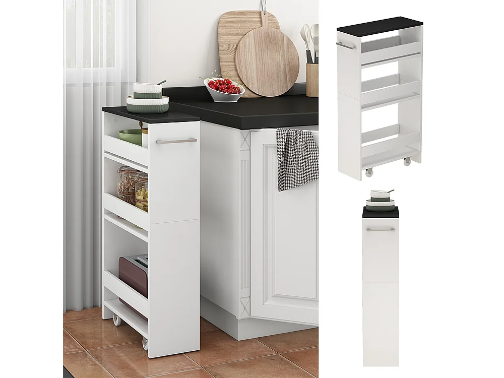 Caisson à roulettes blanc/anthracite 20x46x84.4 rivo