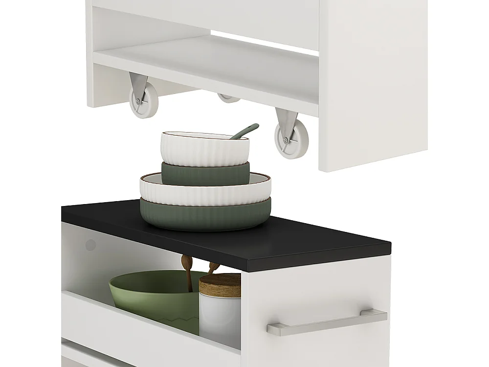 Caisson à roulettes blanc/anthracite 20x46x84.4 rivo