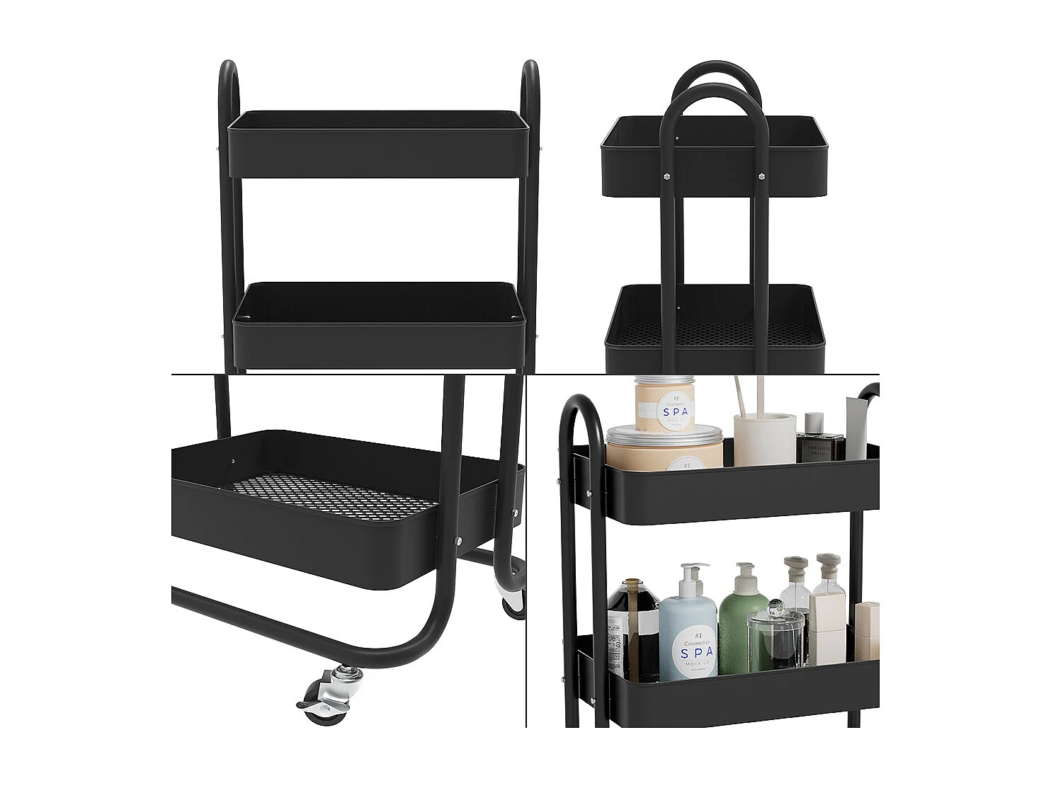 Caisson à roulettes noir 45.9x34x78.7 tron