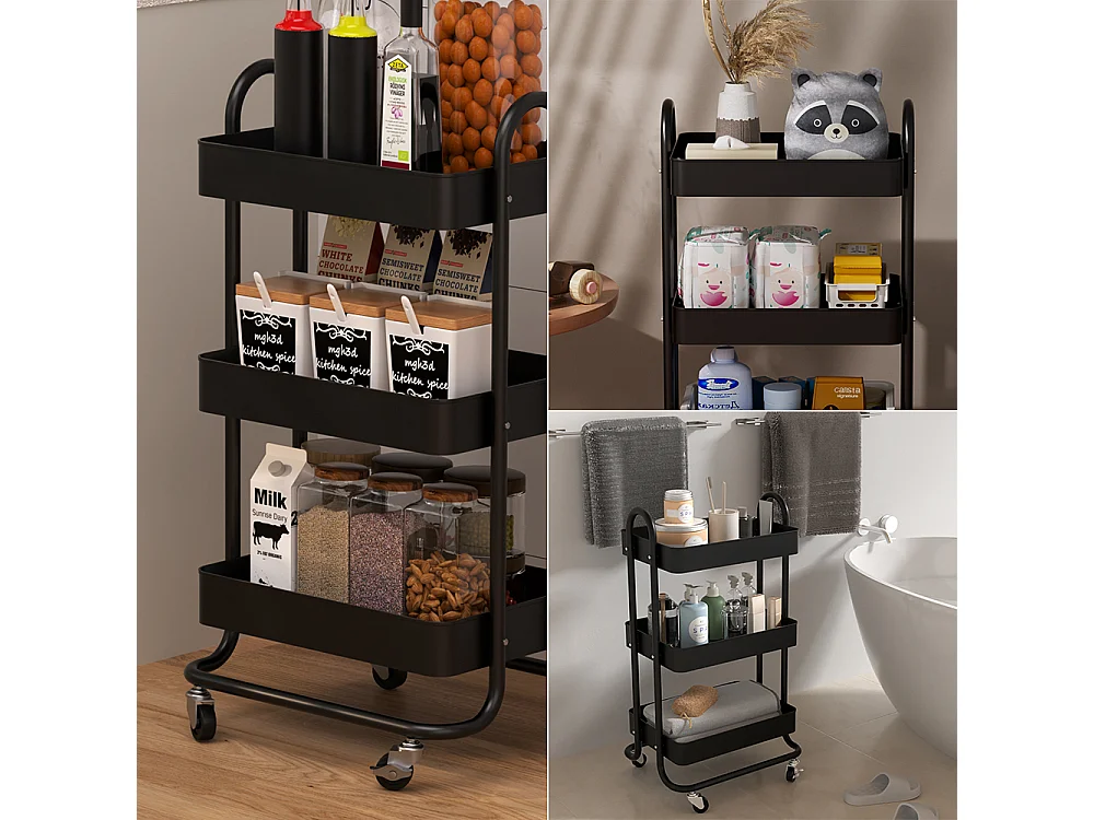 Caisson à roulettes noir 45.9x34x78.7 tron