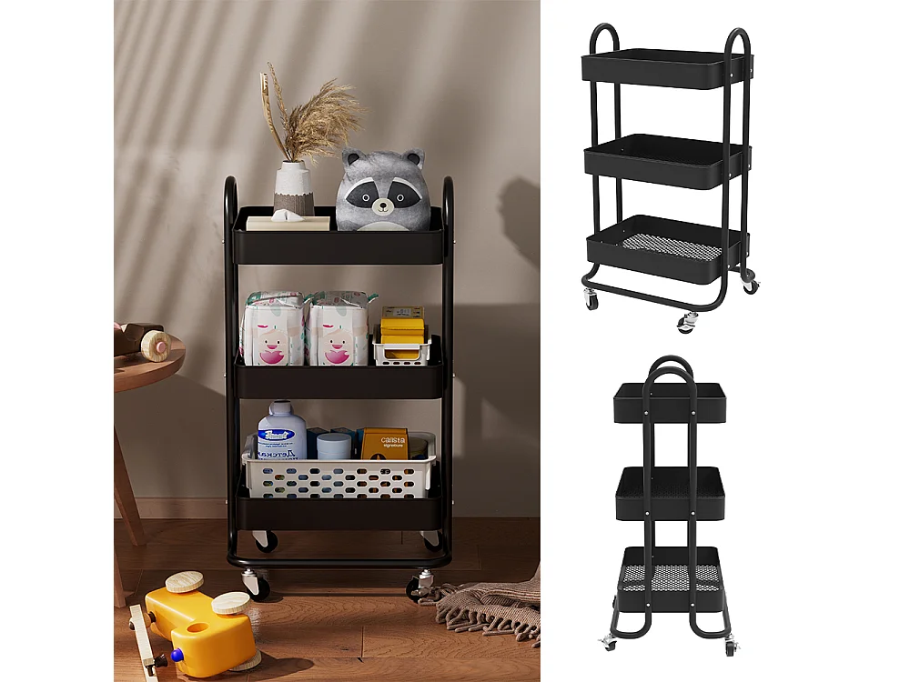 Rolling cabinet black 45.9x34x78.7 tron