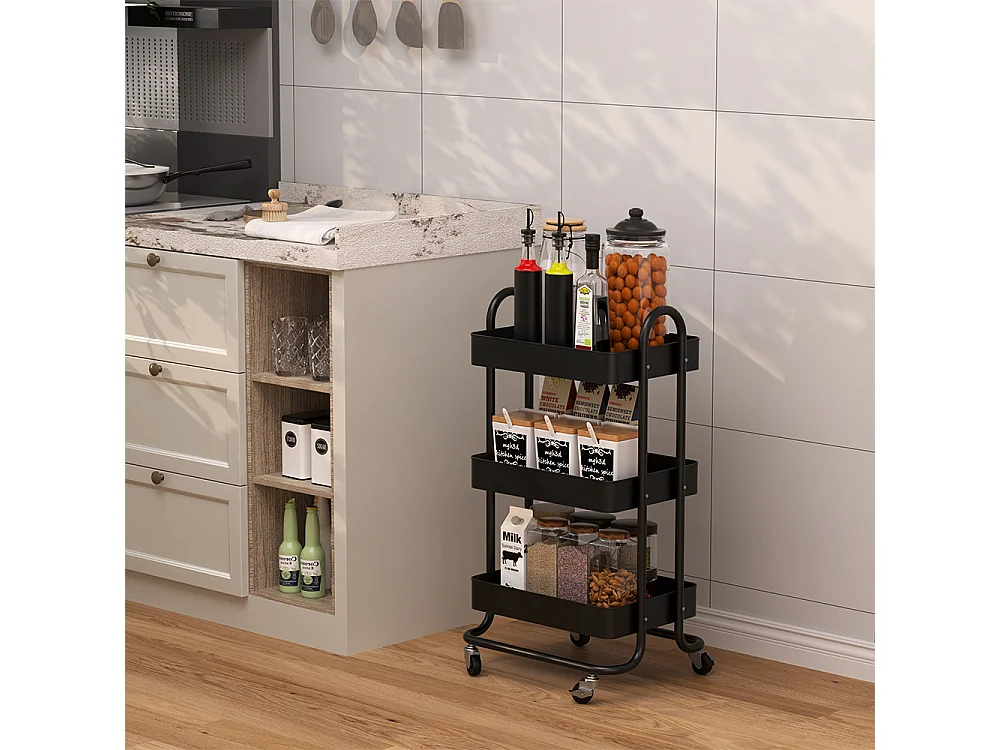 Rolling cabinet black 45.9x34x78.7 tron