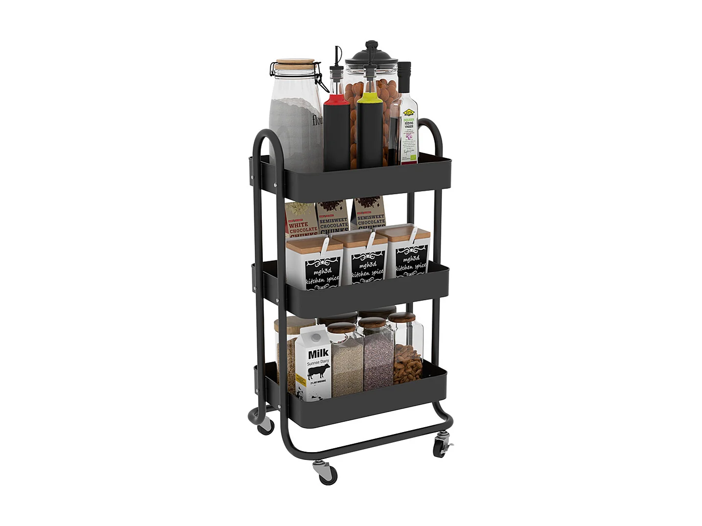Rolling cabinet black 45.9x34x78.7 tron