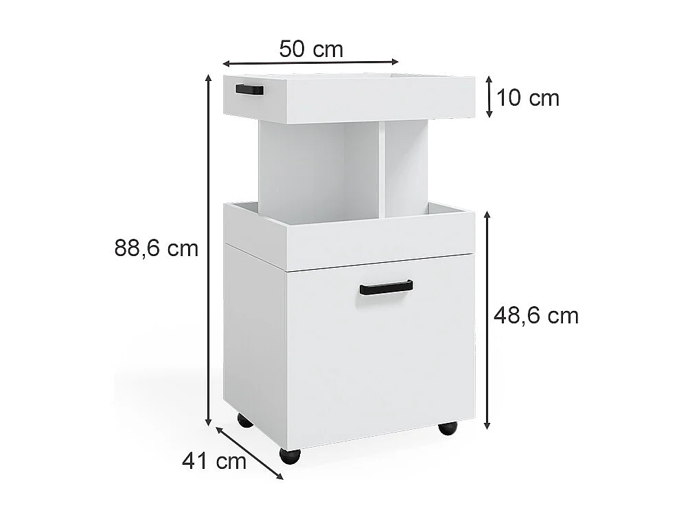 Caisson à roulettes blanc 50x41x88.6 kamber