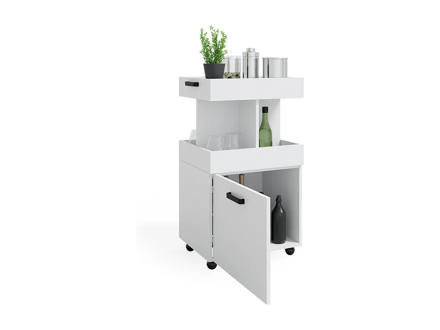 Caisson à roulettes blanc 50x41x88.6 kamber