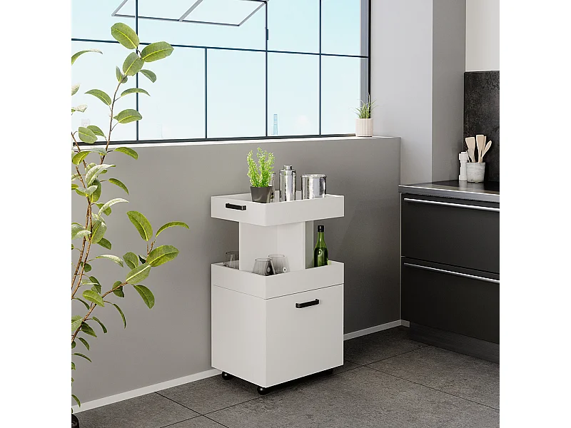 Pojemnik na rolkach biały 50x41x88.6 kamber