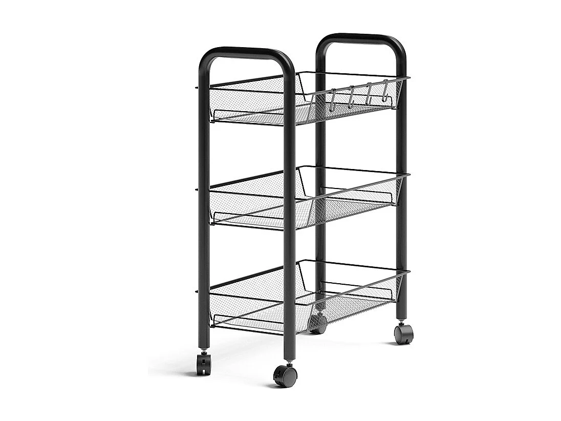 Conteneur à roulettes noir 45x27x64 tarro