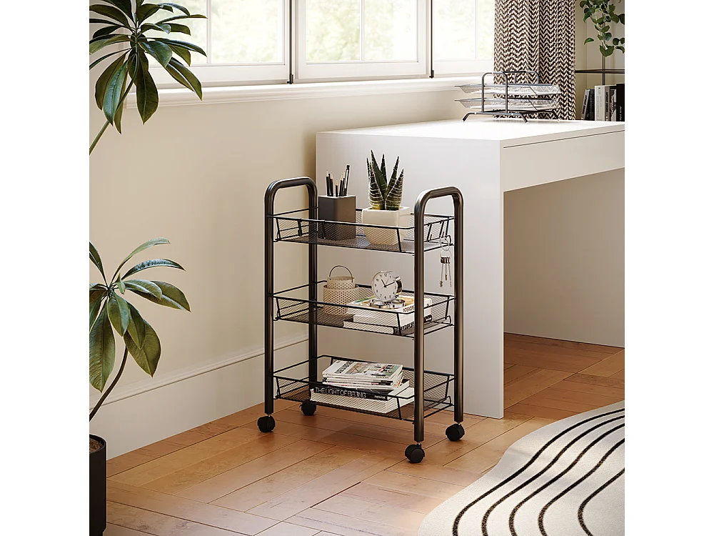 Conteneur à roulettes noir 45x27x64 tarro