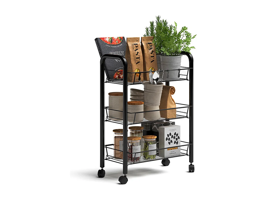 Conteneur à roulettes noir 45x27x64 tarro