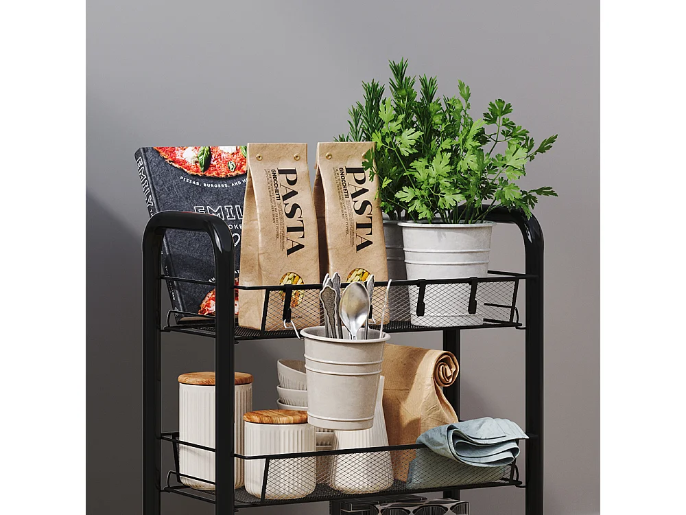 Rolling container black 45x27x64 tarro