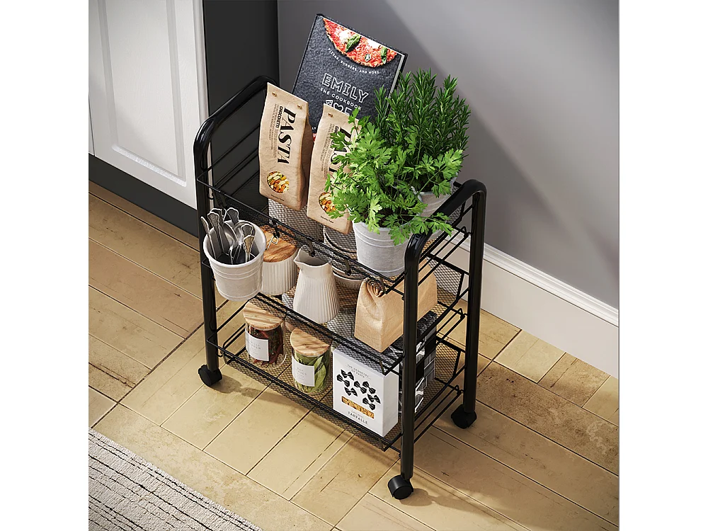 Rolling container black 45x27x64 tarro