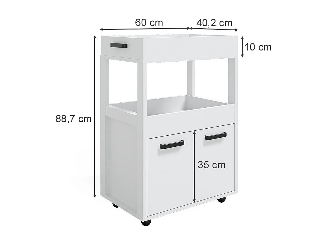 Rollcontainer weiß 60x40.2x88.7 simon