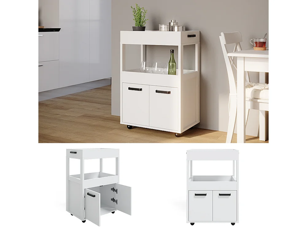 Caisson à roulettes blanc 60x40.2x88.7 simon