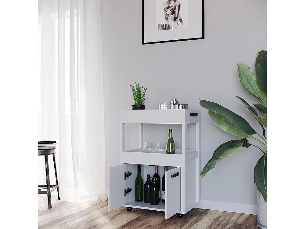 Caisson à roulettes blanc 60x40.2x88.7 simon