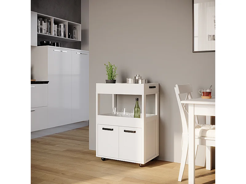 Pojemnik na rolkach biały 60x40.2x88.7 simon