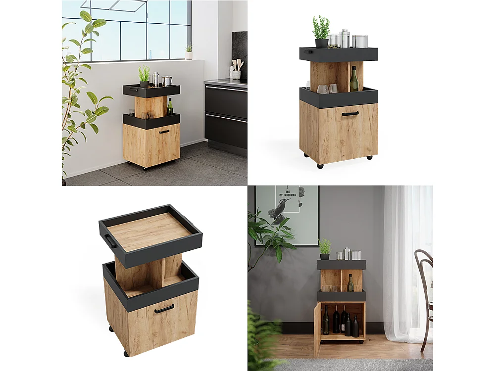 Rollcontainer goldkraft eiche 50x41x88.6