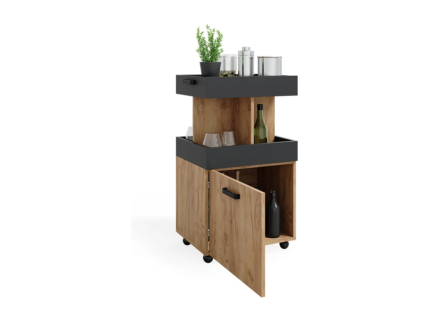 Caisson à roulettes chêne de force doré 50x41x88.6