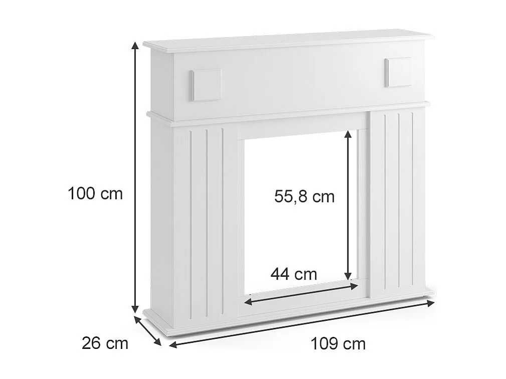 Marco para chimenea blanco 109x26x100
