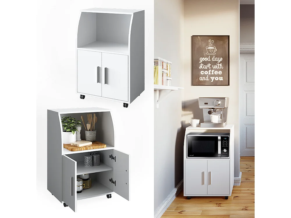 Rollcontainer weiß 55x38.4x83.8 elio