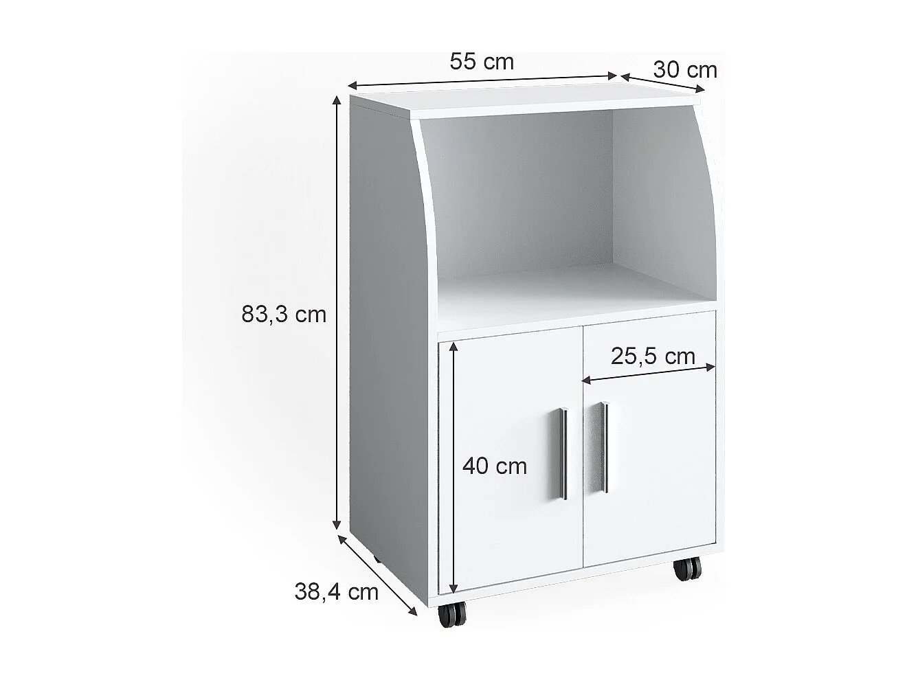 Rollcontainer weiß 55x38.4x83.8 elio