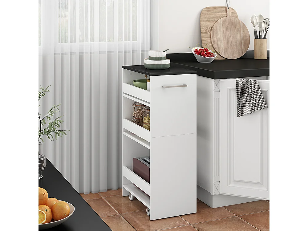 Caisson à roulettes blanc/anthracite 30x46x84.8 rivo