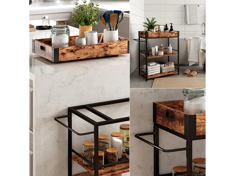 Caisson à roulettes chêne rustique 65x40x84.5 fyrk