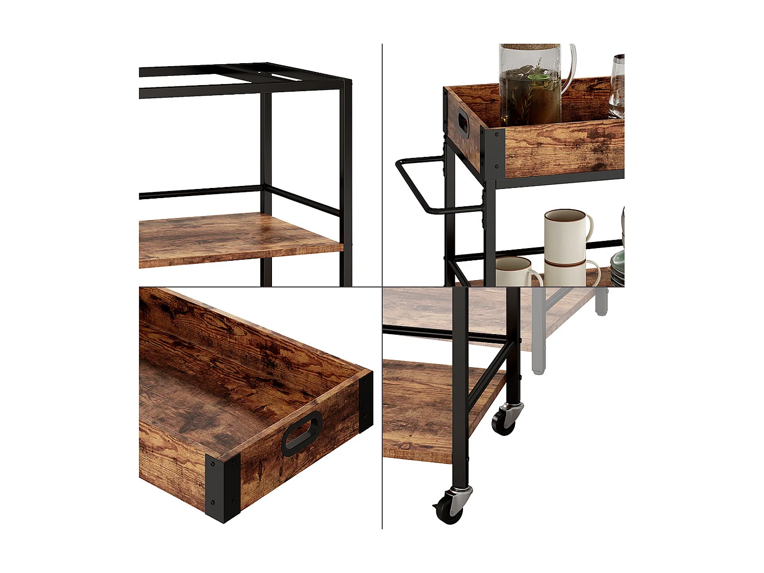 Caisson à roulettes chêne rustique 65x40x84.5 fyrk