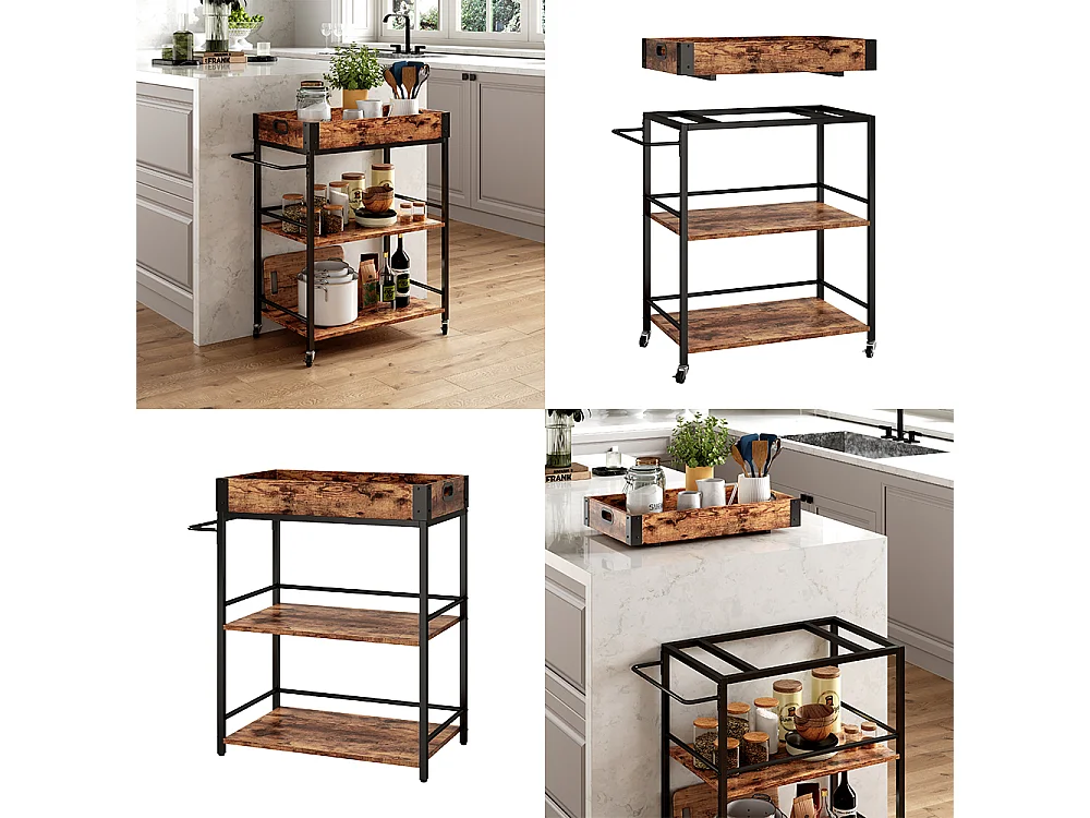 Caisson à roulettes chêne rustique 65x40x84.5 fyrk