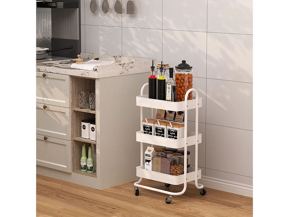 Rolling cabinet white 45.9x34x78.7 tron