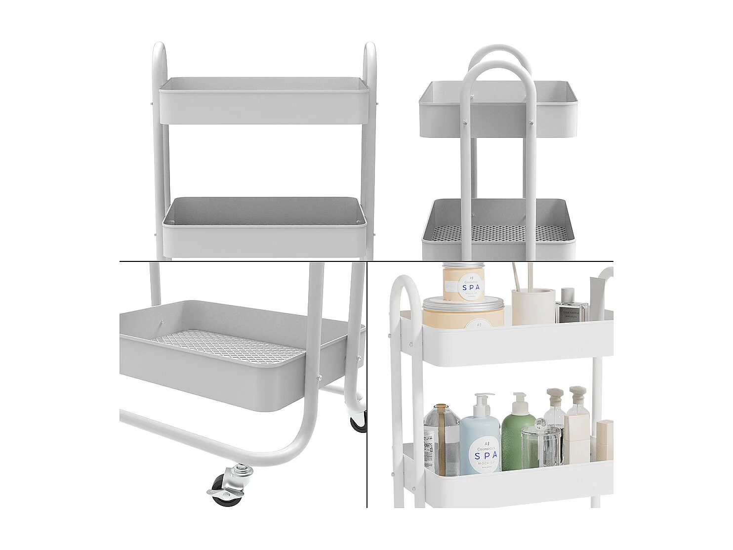 Rolling cabinet white 45.9x34x78.7 tron