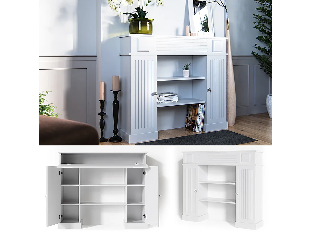 Obudowa kominka biały 119.5x27.3x103