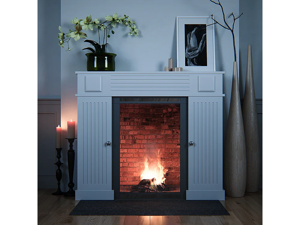 Obudowa kominka biały 119.5x27.3x103