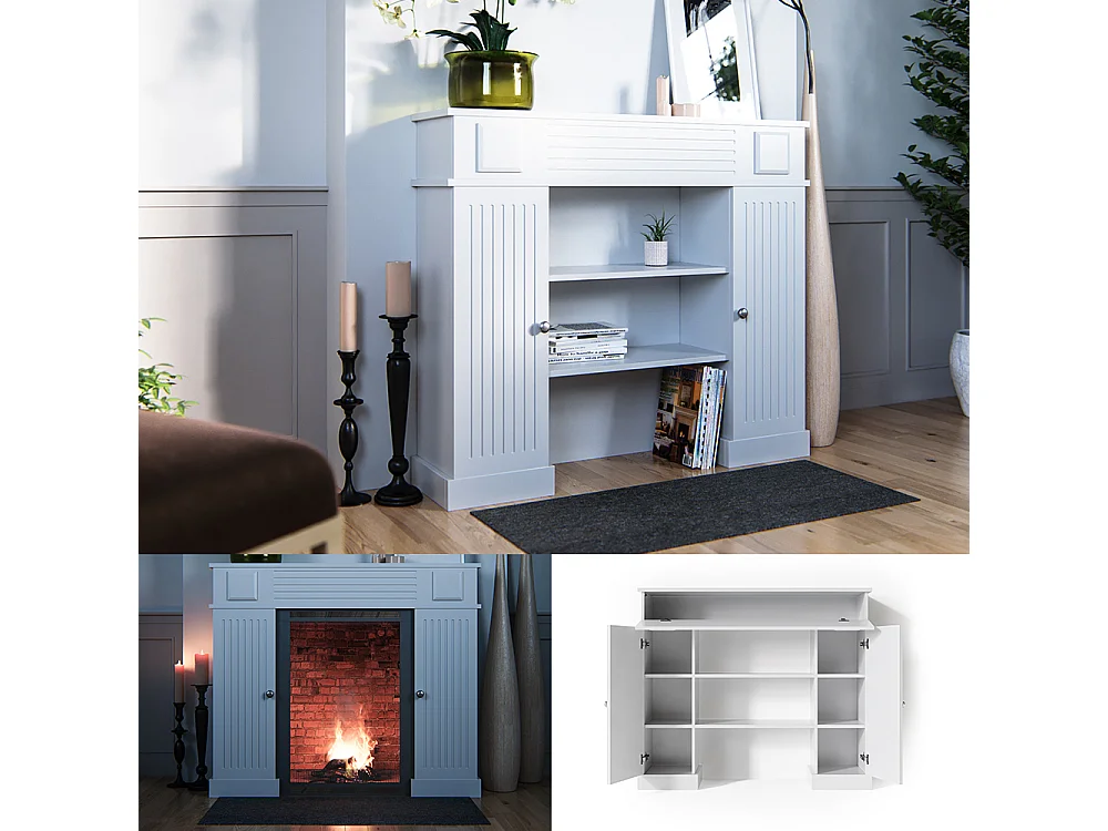 Obudowa kominka biały 119.5x27.3x103