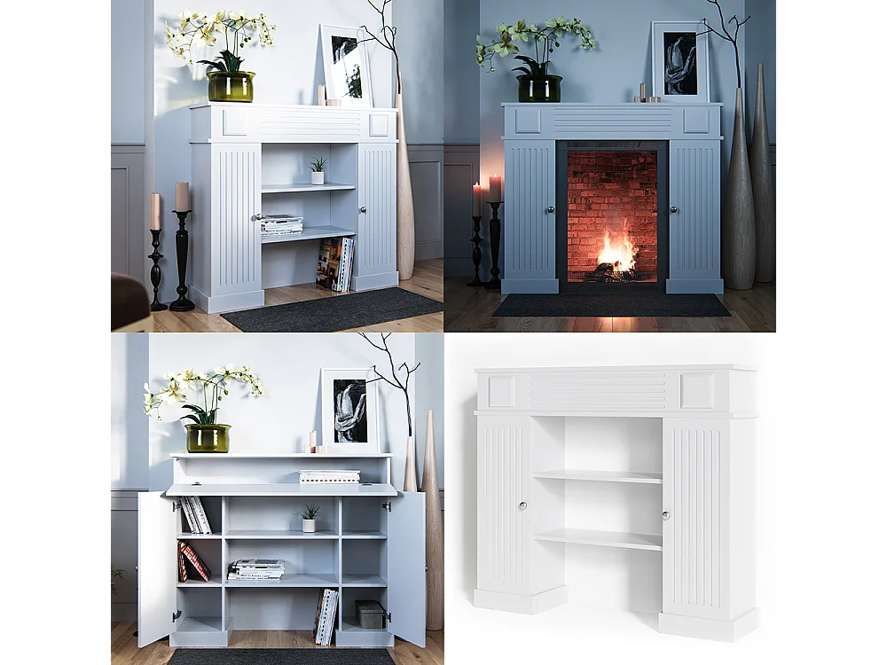 Entourage de cheminée blanc 119.5x27.3x103