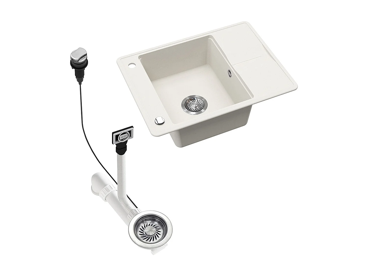 Spülbecken weiß 67x50x20 osaka